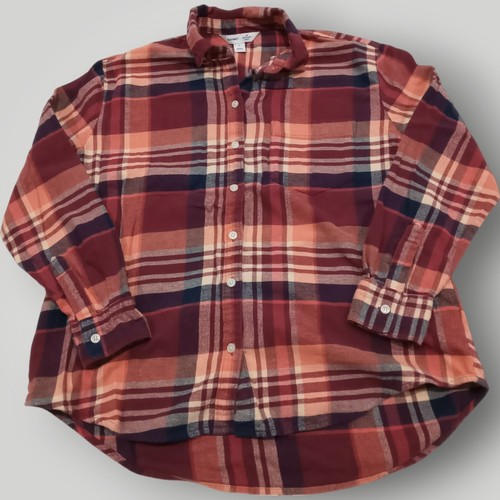 Old Navy Flanellhemd Damen M The Boyfriend rot orange bunt kariert