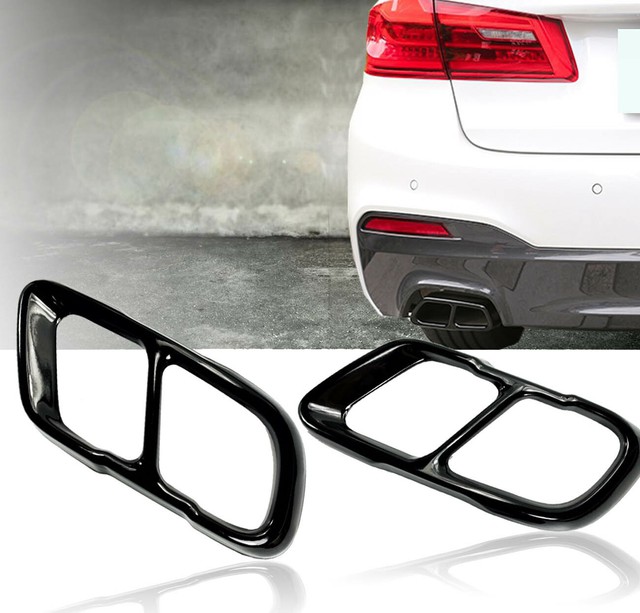 Gloss Black Stainless Exhaust Muffler Tip Cover Outlet FOR 1920 X5 X7