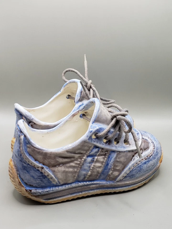Zapatos de bebé estatuillas azul tenis zapato maceta bebé niño regalo decoración Foto 3 de 4