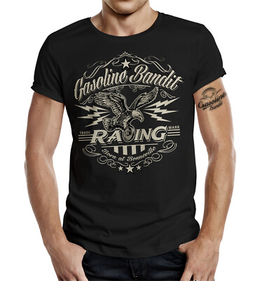 Biker Motorrad T-Shirt Gasoline Bandit  Born at Bonneville  Racing Eagle S - 4XL