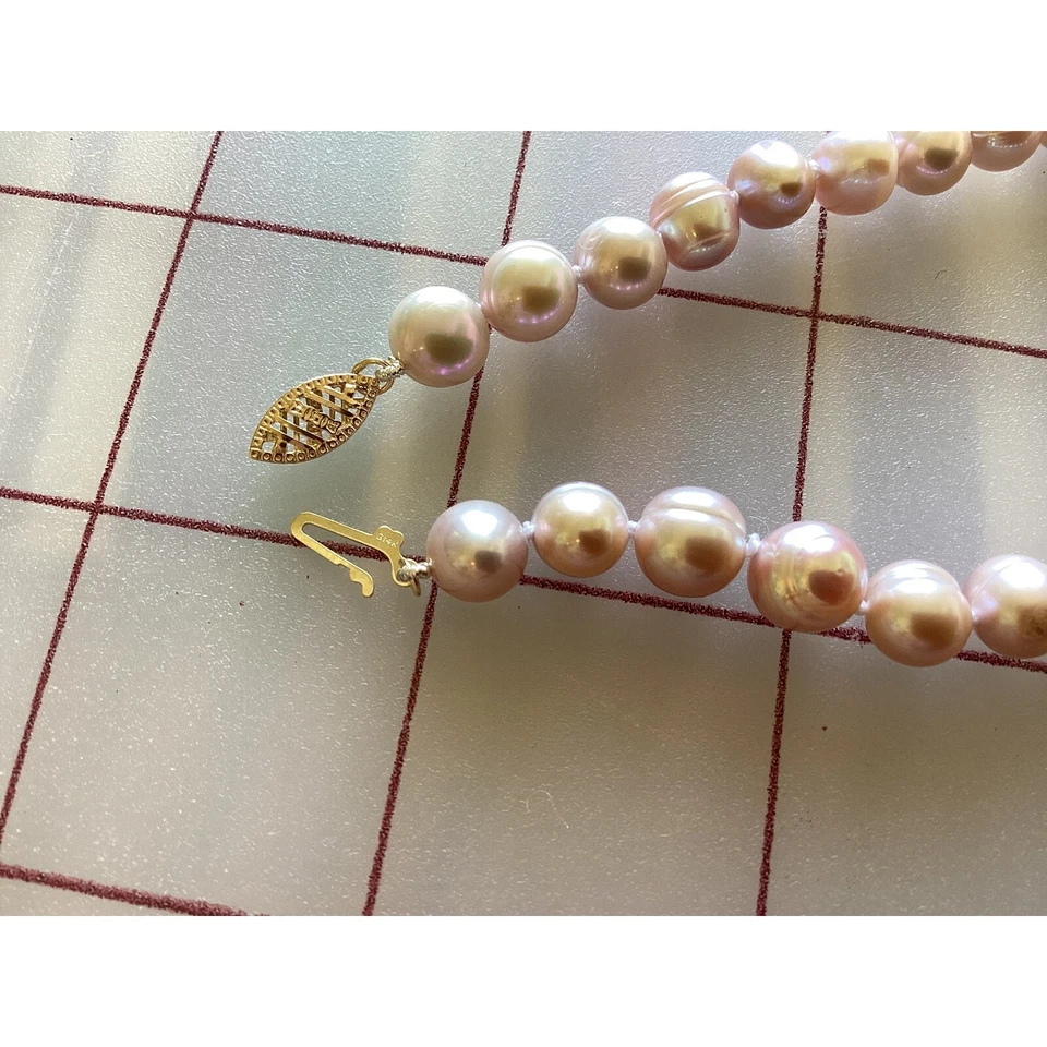 14kt Gold Rose Freshwater Pearl Bracelet 7mm Elegant Jewelry - Image 4 of 4