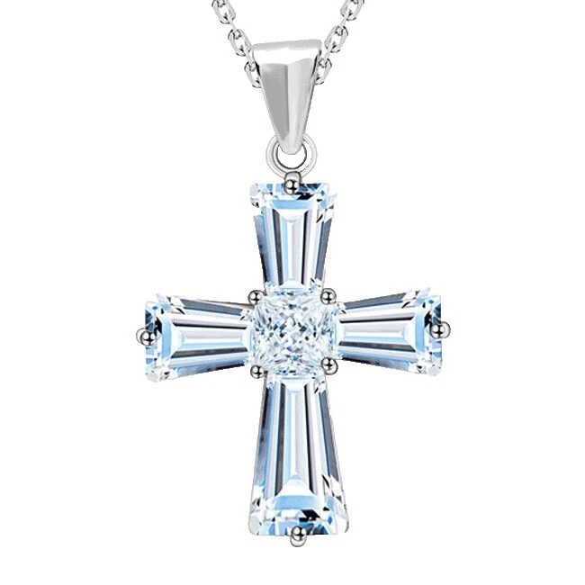 Collares y colgantes colgantes de topacio enchapados en platino de moda