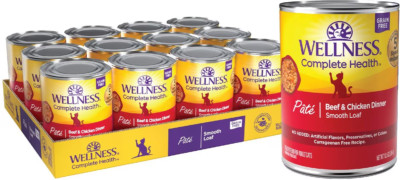 Wellness Complete Health Adult Beef & Chicken Grain-Free Wet Cat Food,12x12.5oz