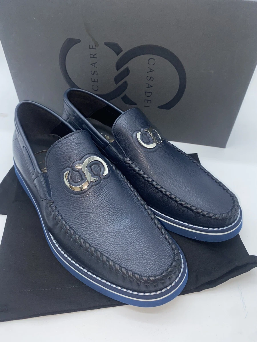 Cesare Casadei Shoe Moccasin Man Blue Leather Size Eu 39 eBay