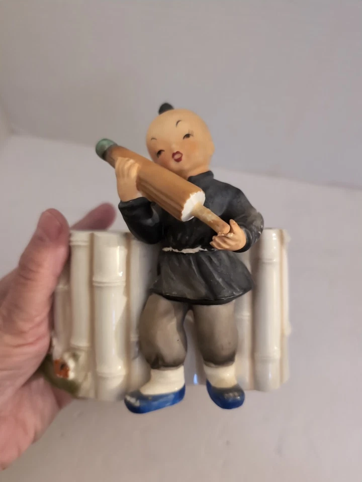 Винтажный Плантатор Азиатский Китайский Мальчик с Заколкой Сделано в Японии Napco 1959 - Изображение 2 из 4