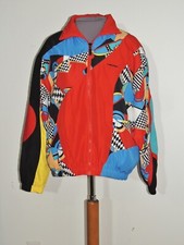 1980's Head Colorful Geometric Print Windbreaker Jacket Oversize S