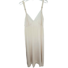 Lorraine Cream Illusion Trim Coquette Vintage Slip Dress size 36