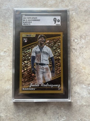 Julio Rodriguez 2022 Topps Update Black Gold Gold /75 SGC 9