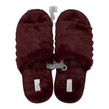 Star Above Capri Slippers Wine Slide Faux Fur Slip On Night Burgundy Medium 7-8