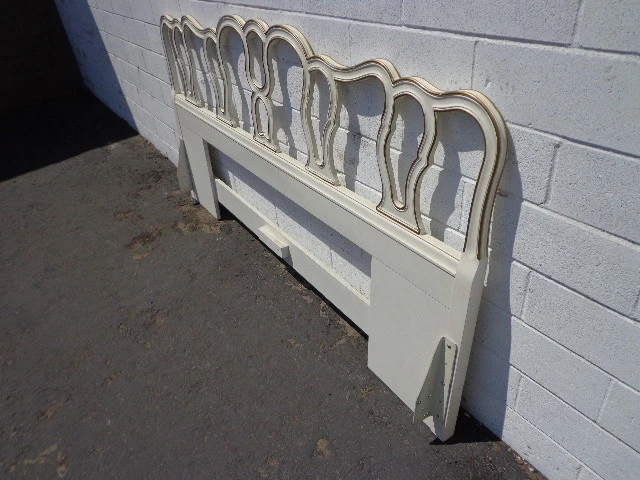 Headboard French Provincial Bed King Size Vintage Bedroom Neoclassical Regency - Image 4 of 4