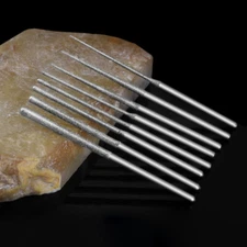 0.8-2.5mm Diamond Burr Grinding Bits Stone Carving Rotary Tool Shank 2.35mm