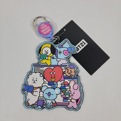 Official BT21 Characters The Book Club Retractable ID Photocard Holder Lanyard
