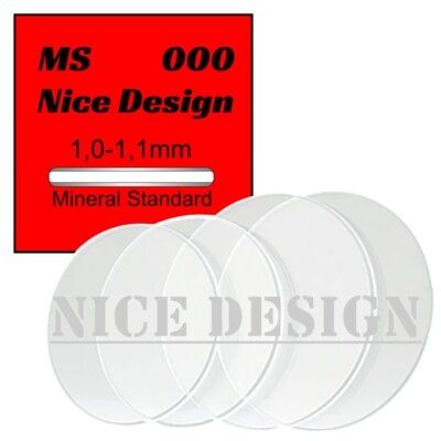 MS Mineralglas (Nice Design) für Armbanduhren Ø 15,0 - 40,0mm / 1,0-1,1mm Stärke