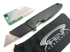 Titanium EDC Quick Change Razor Blade Box Cutter Utility Knife Black Bearings