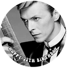 DAVID BOWIE NOVELTY PERSONALISED  EDIBLE 7.5" ROUND BIRTHDAY CAKE TOPPER