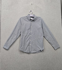 Abercrombie  Fitch Men Button Up Shirt M Blue Striped Dress Long Sleeve Collar
