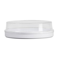 Cal-Mil 22346-10-12 10" Dia. Clear Plastic Stackable Cover w/ 1" Vent Hole