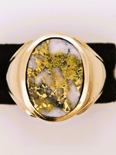 22K Gold in Quartz Signet Ring - 16to1 Mine - GEM Gold Nugget Gold bearing VIDEO