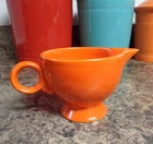 Vtg Genuine FIESTA HLC USA Radioactive Red Orange CREAMER Pitcher 3" H x 6" L