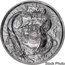 Elemetal Mint No Prey No Pay Privateer Kraken 2 oz .999 Silver UHR Art Round 112.05 per troy oz