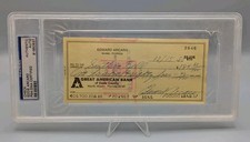 Eddie Arcaro SIGNED PERSONAL CHECK Triple Crown Jockey (DEC) PSA/DNA AUTOGRAPHED