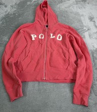 Vintage Y2K Ralph Lauren Sport Full Zip Hoodie Women  s Size Medium Pink