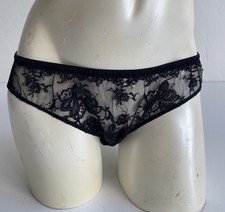 Vintage 70s Emilio Pucci 5 XS Low Rise Lace Bikini Bottoms Black Rare