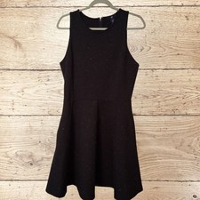 Gap Speckled Racer Back Skater Dress Size M Fit N Flare Pockets