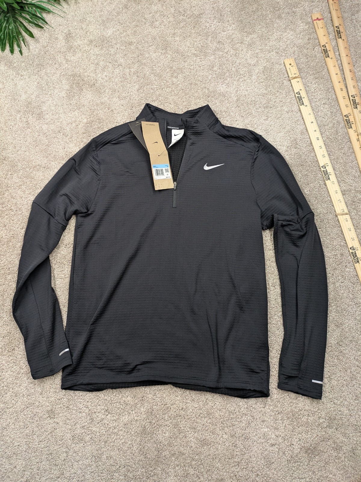 SACAI X NIKE Nike Therma Fit Giacca Uomo M Medium Nero Running Waffle Pullover Riflettente Nuovo con etichette