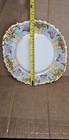 Decorative porcelain plate with heavy gold light blue paint with pink and purple — photo 3
