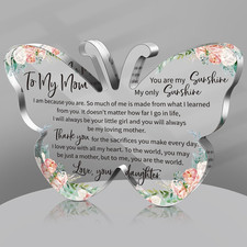 Mom Gifts from Daughter Son Mother Sign Birthday Gifts Acrylic Butterfly Shape B