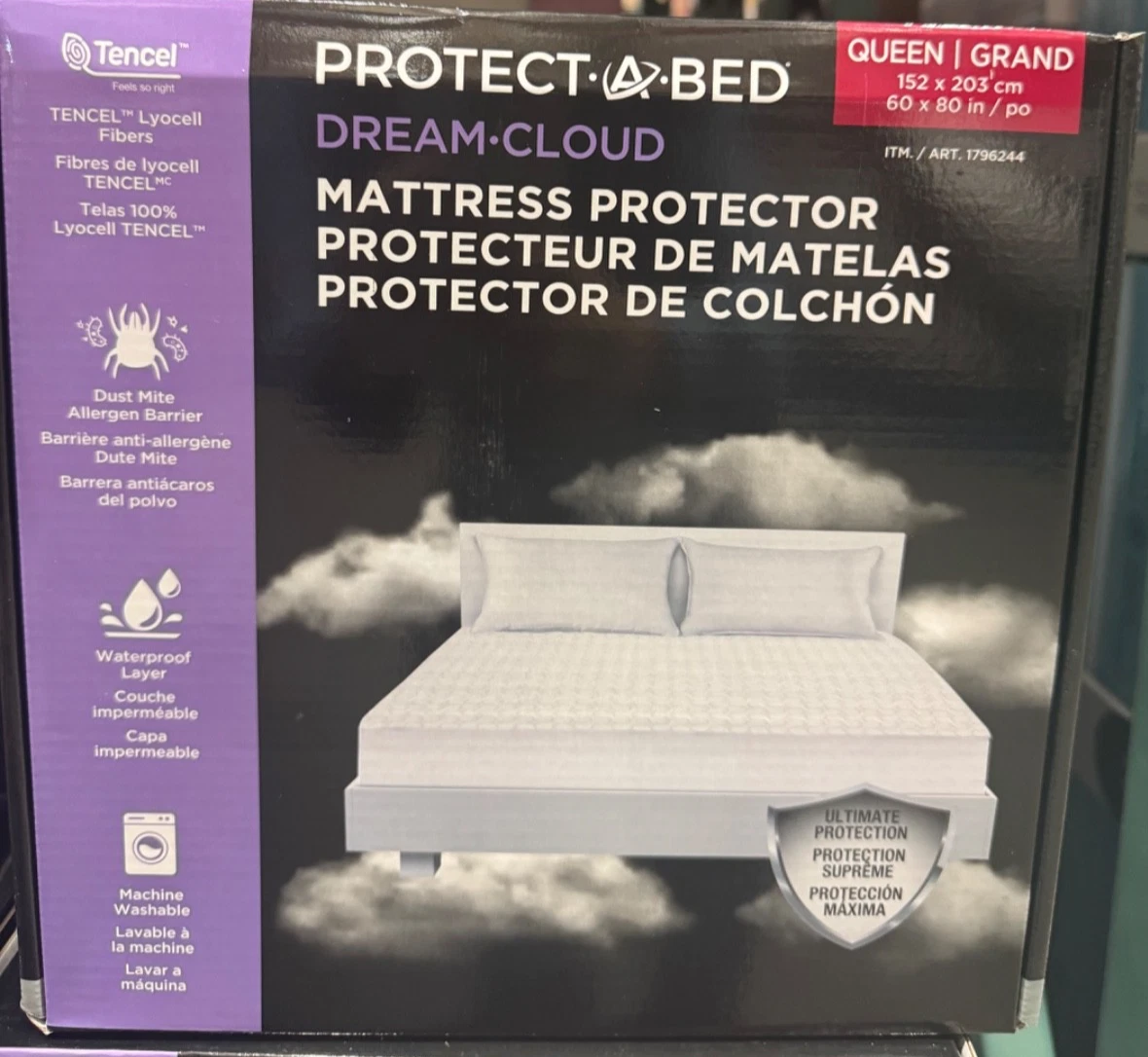 Protect A Bed Dream Cloud Mattress Protector Queen 60" X80" Dust Mite Barrier