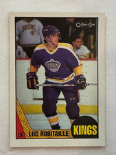Luc Robitaille Los Angles Kings O-Pee-Chee 1987 Rookie Card #42.. rookie card picture