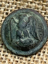 Rare Civil War CS Drooped Wing Staff  Eagle Button Albert’s Cs42 Dalton Ga.