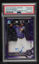 2022 Bowman Chrome Prospect Purple Refractor /250 Juan Guerrero PSA 10 Auto 11oq