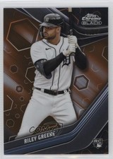 2023 Topps Chrome Black Orange Refractor 6/25 Riley Greene #27 4f5