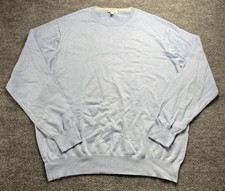 Peter Millar Sweater Mens XL Blue Crown Soft Crewneck Silk Blend Pullover Golf