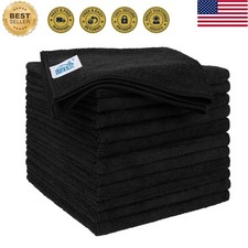 Microfiber Cleaning Cloths 12 Pack, 16 x 16 inch Microfiber Towel for Cars, ...