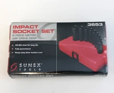 Sunex 3653 8 Piece 3/8" Drive 6 Point Metric Deep Impact Socket Set