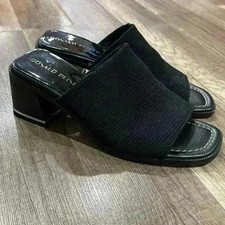 Donald Pliner Women s Haze Black Mule Block Heel Sandal Size 7