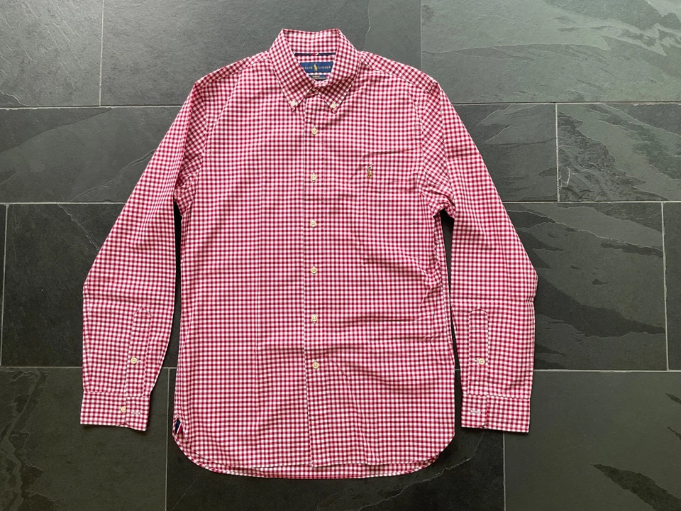 POLO RALPH LAUREN Hemd, Rot-weiß kariert, Gr. M, Slim Fit, Top-Zustand - Bild 1 von 4