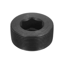1Pcs Socket Pipe Plug, PT 2"Carbon Steel Hex Thread Pipe Caps, Black