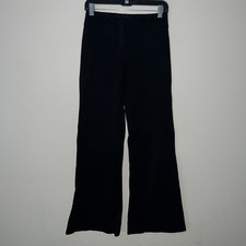Theory Black Flat Front Flared Wide Leg Pants Women  s Size 0