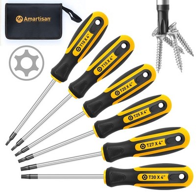 Amartisan 6-Piece Magnetic Torx Screwdrivers Set, Security Tamper Proof , Mag...