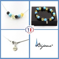 Bijoux Parure Armband Halskette Mit Perlen Citrin + CalcéD