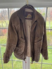 🔥🔥Expensive Adventure Bound Leather Jacket Brown Size Large Full Zip !🔥🔥