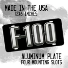 1970's F-100 F-150 F-25 F-350 Truck Emblem Design Aluminum License Plate