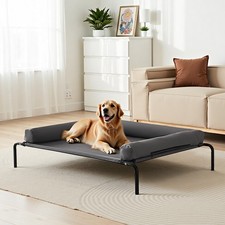 Uimoso Elevated Dog Bed with Pillow for Large Dogs, Portable Raised Cot XL Gray