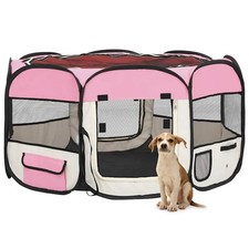 Foldable Dog Playpen with Carrying Bag Dog Kennel Puppy Run Playpen vidaXL