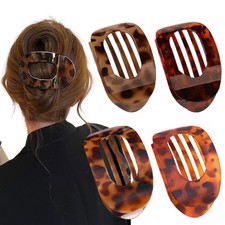 4-Pack Duckbill Hair Clips for Women - Flat Claw Design, Solid Color, Elegant fo